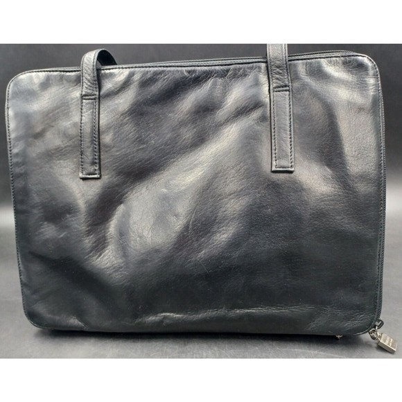 Perlina Bags Vintage Perlina New York Black Leather Organizer